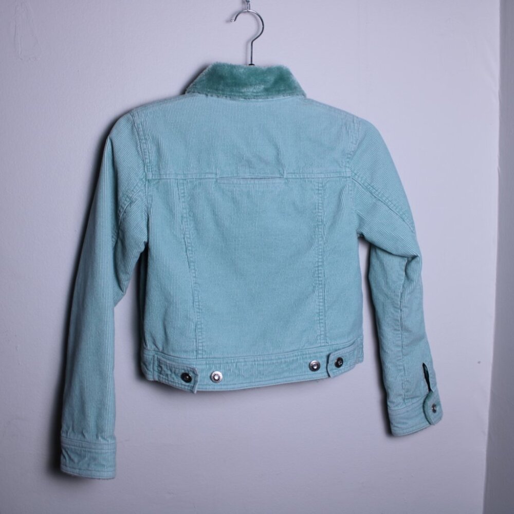 Candies Teal Corduroy Jacket with Rhinestone Buttons Kids Medium - Picture 12 of 16
